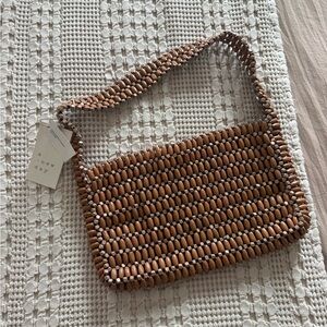 NEW a new day Wooden Beaded Shoulder Bag
